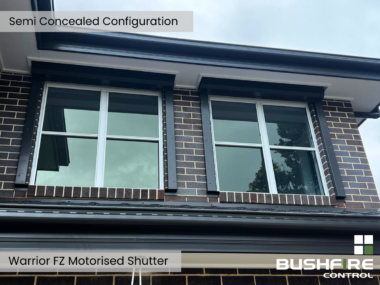 Semi Concealed Motorised Bushfire Shutter Setup